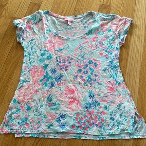 Lilly Pulitzer XS Inara Gypsea Linen Tee Shirt